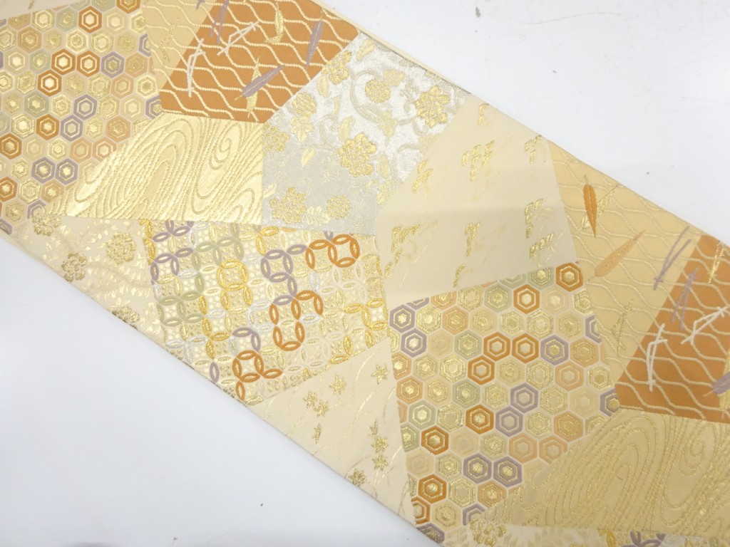 JAPANESE FUKURO OBI / WOVEN FLORAL PLANTS